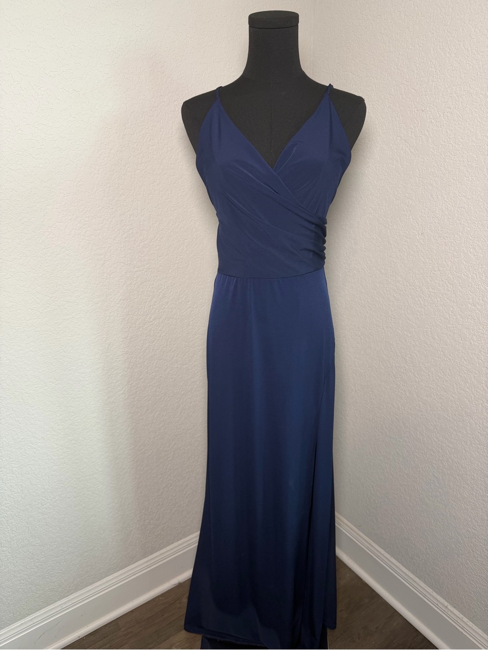 Fashion Nova Navy Blue Spaghetti Strap Maxi Dress